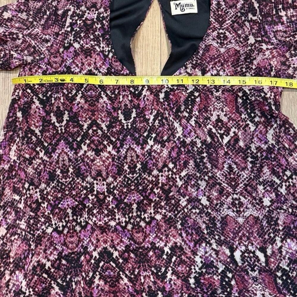 Show Me Your Mumu Tunic Dress Purple Snakeskin Print Long Sleeve Women’s XS - Picture 7 of 8